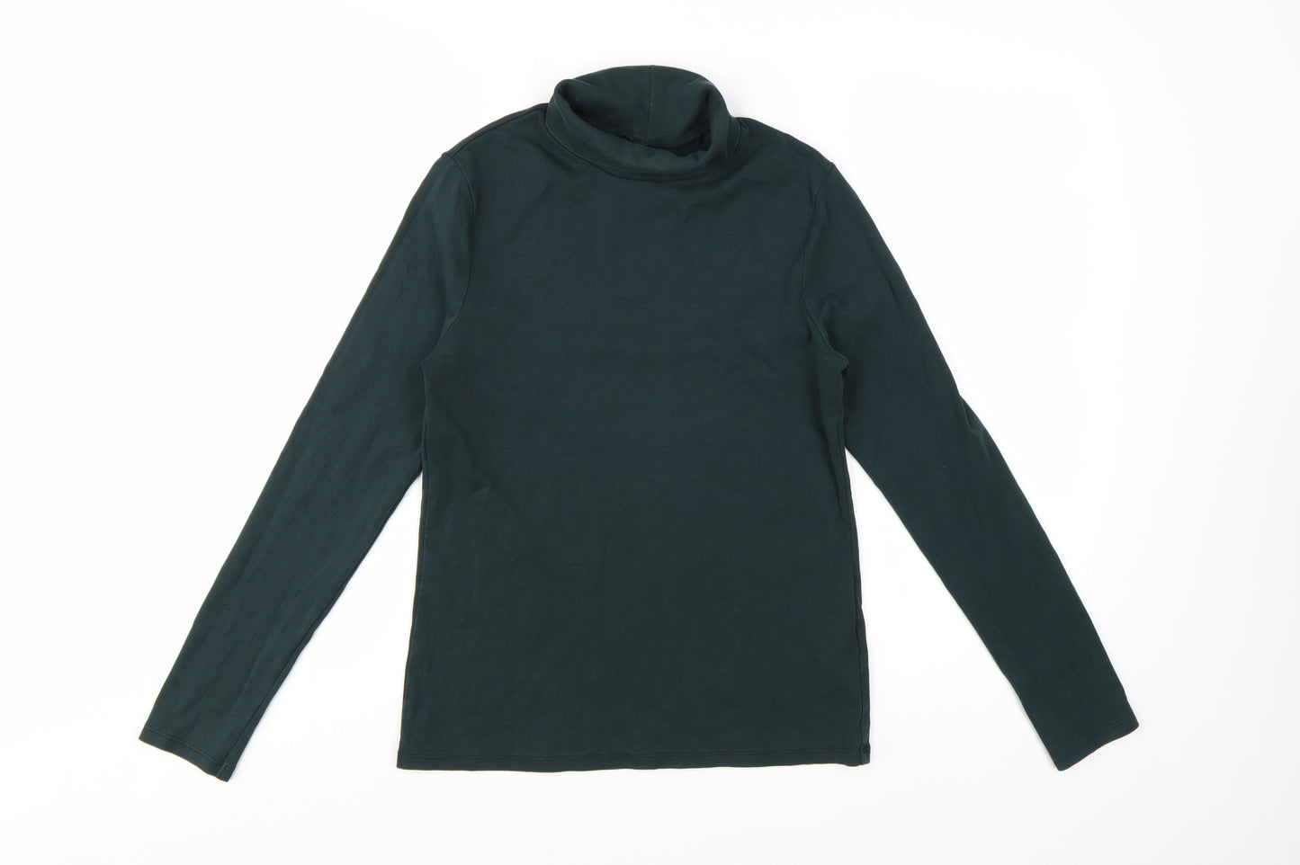 Uniqlo Women’s Green Roll Neck Long Sleeve Cotton Top Size S