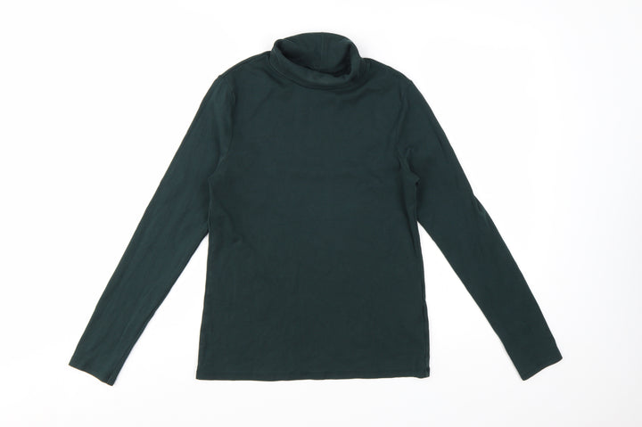 Uniqlo Women’s Green Roll Neck Long Sleeve Cotton Top Size S