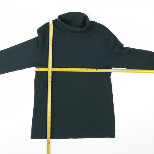 Uniqlo Women’s Green Roll Neck Long Sleeve Cotton Top Size S