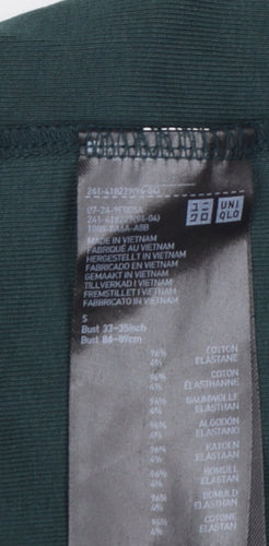 Uniqlo Women’s Green Roll Neck Long Sleeve Cotton Top Size S