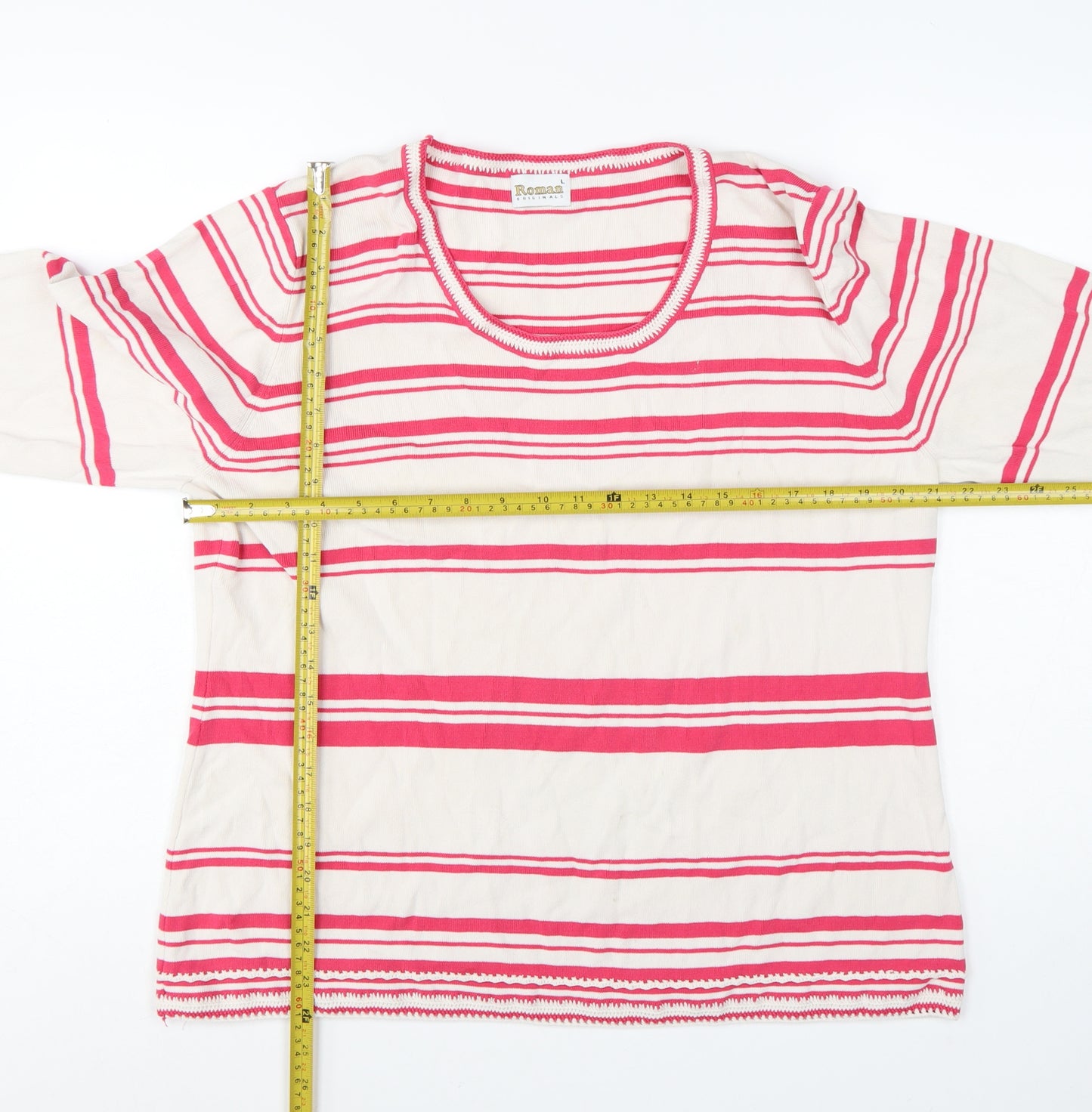 Roman Originals Women's Multicoloured Striped Knit Pullover Jumper L