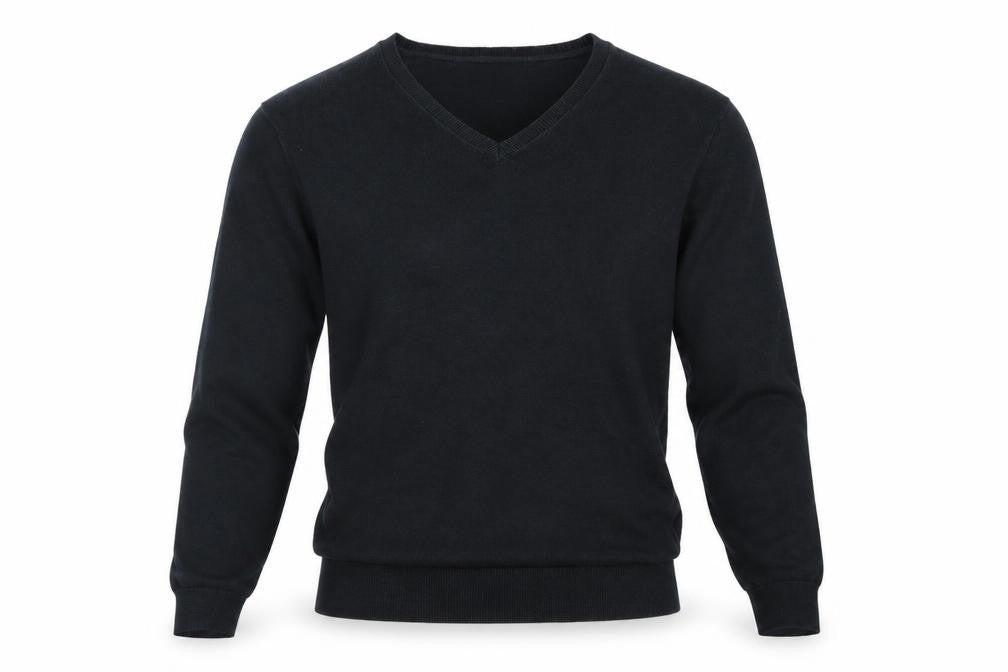 Gap Men's Black Cotton V-Neck Pullover Jumper Size L