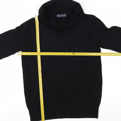 Marks and Spencer Womens Black Roll Neck Long Sleeve Jumper Size 16