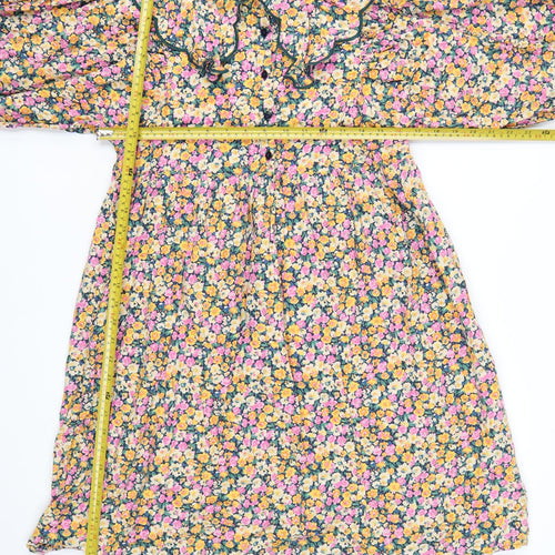 Vila Women's Multicoloured Floral A-Line Knee Length Dress Size 10