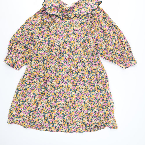 Vila Women's Multicoloured Floral A-Line Knee Length Dress Size 10