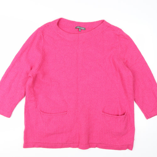 Laura Ashley Women's Pink Wool Blend Pullover Jumper UK 18