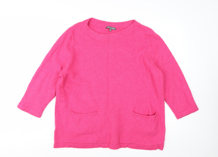Laura Ashley Women's Pink Wool Blend Pullover Jumper UK 18