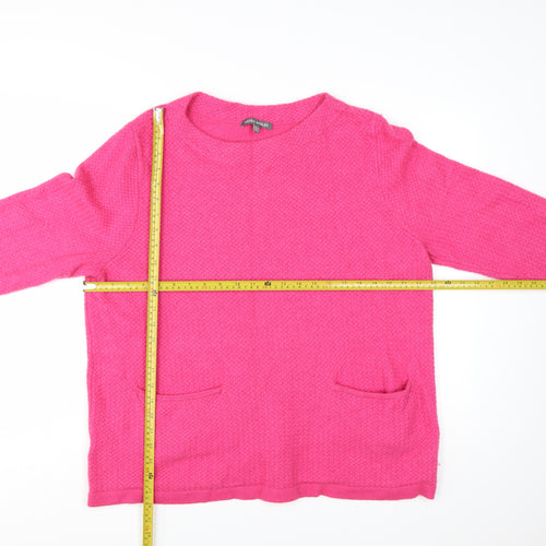 Laura Ashley Women's Pink Wool Blend Pullover Jumper UK 18