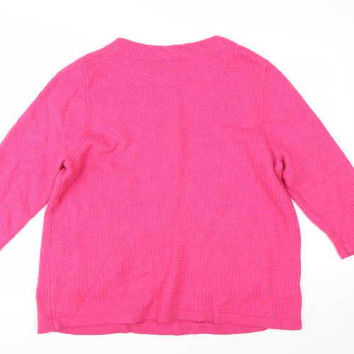 Laura Ashley Women's Pink Wool Blend Pullover Jumper UK 18