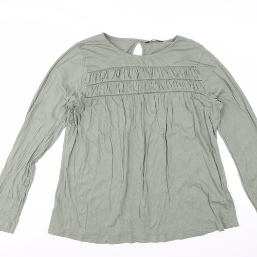 Marks and Spencer Women’s Green Long Sleeve Cotton Tunic Blouse Size 14