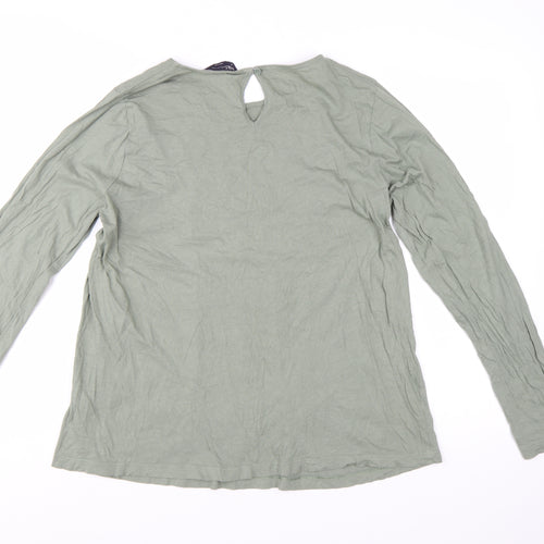 Marks and Spencer Women’s Green Long Sleeve Cotton Tunic Blouse Size 14