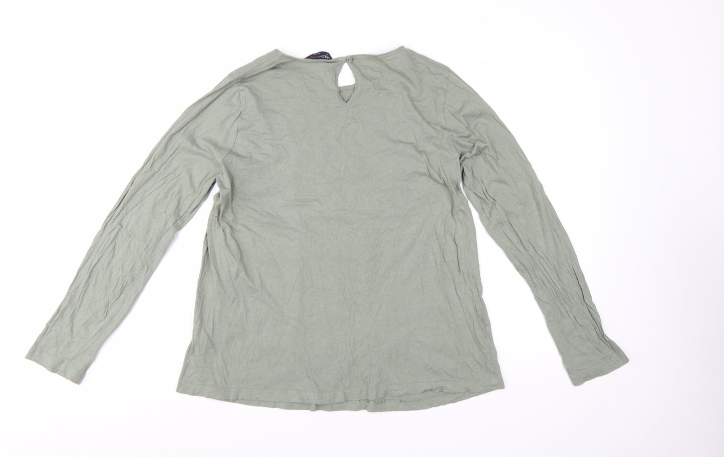 Marks and Spencer Women’s Green Long Sleeve Cotton Tunic Blouse Size 14