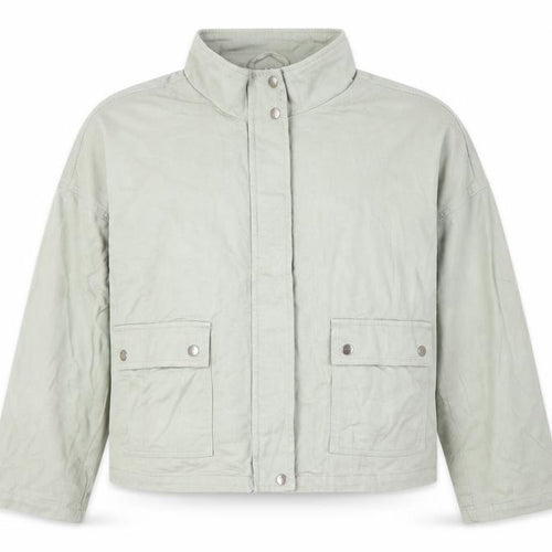 New Look Women Green Cotton Basic Jacket Size 20 Casual Twill Zip-Up