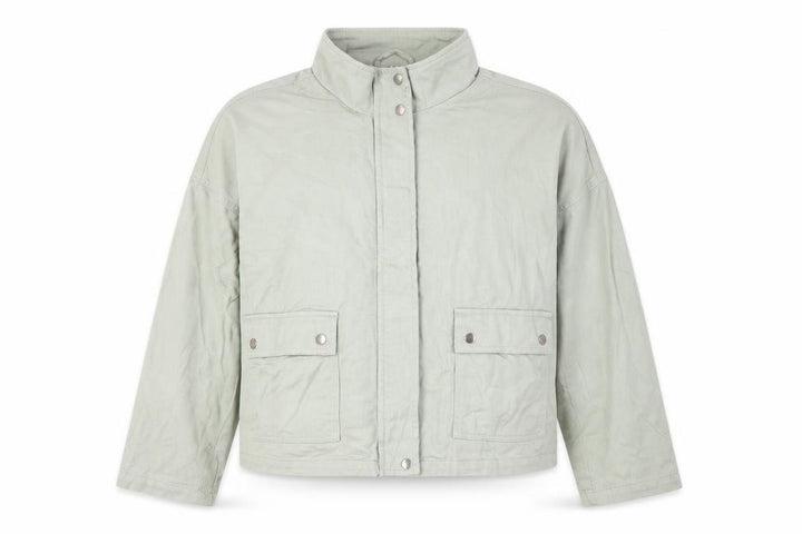 New Look Women Green Cotton Basic Jacket Size 20 Casual Twill Zip-Up