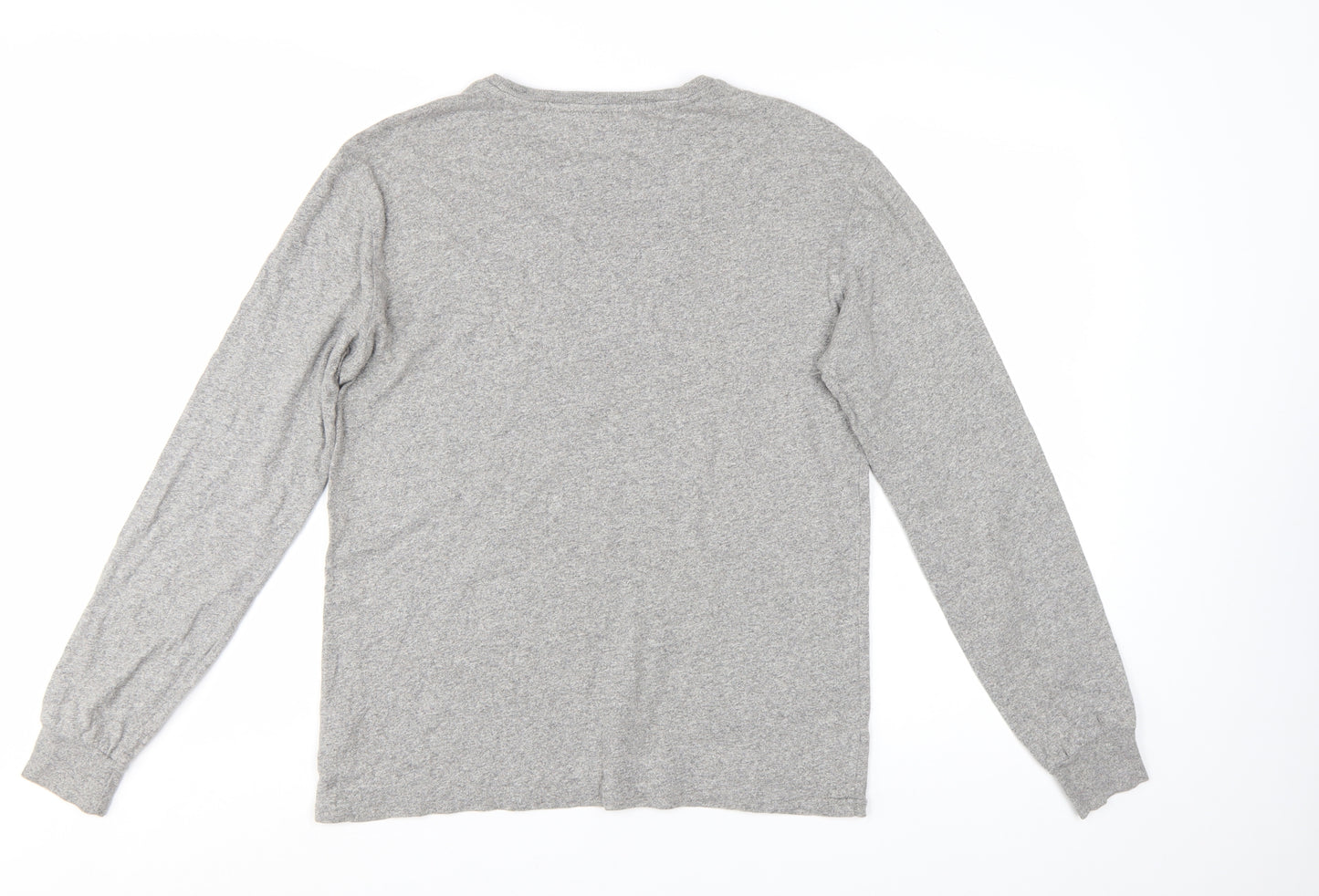 Ralph Lauren Men's Grey Long Sleeve Crew Neck Cotton T-Shirt Small