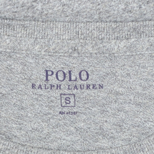 Ralph Lauren Men's Grey Long Sleeve Crew Neck Cotton T-Shirt Small