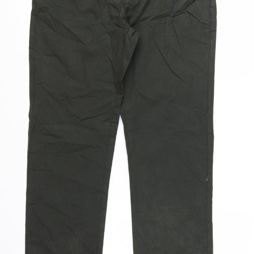 Marks and Spencer Men's Black Chino Trousers 32W 33L Regular Fit