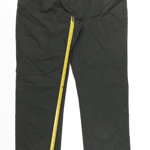 Marks and Spencer Men's Black Chino Trousers 32W 33L Regular Fit
