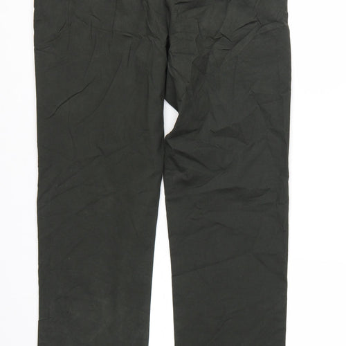 Marks and Spencer Men's Black Chino Trousers 32W 33L Regular Fit