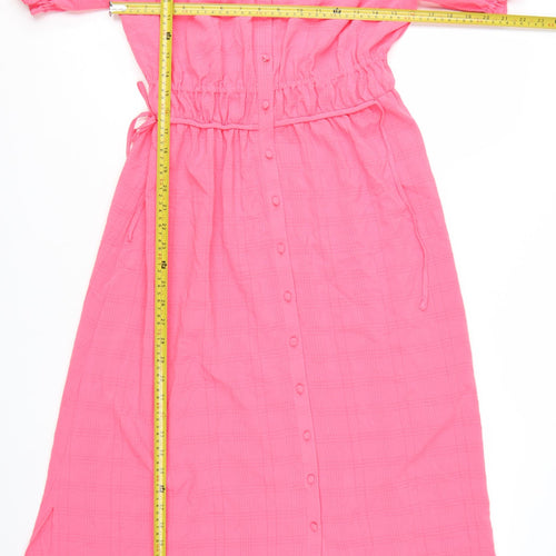 Marks and Spencer Women’s Pink Midi Shirt Dress Size 10