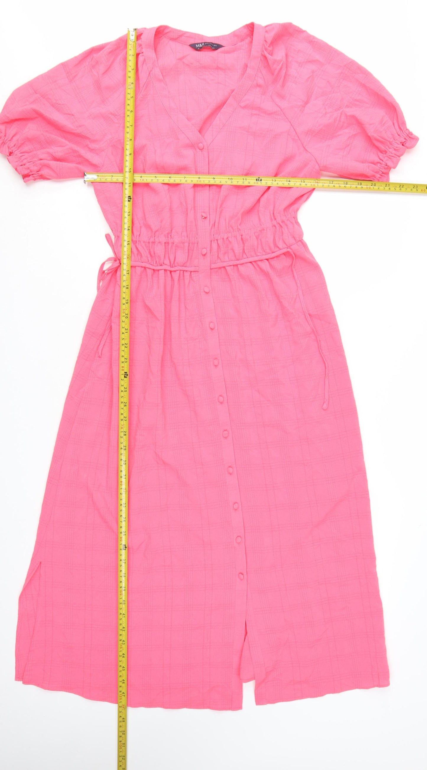 Marks and Spencer Women’s Pink Midi Shirt Dress Size 10