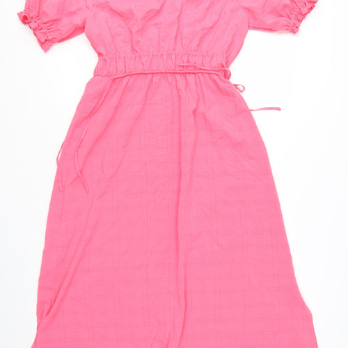 Marks and Spencer Women’s Pink Midi Shirt Dress Size 10