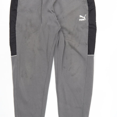 Puma Men's Grey Jogger Trousers L Casual Sportswear