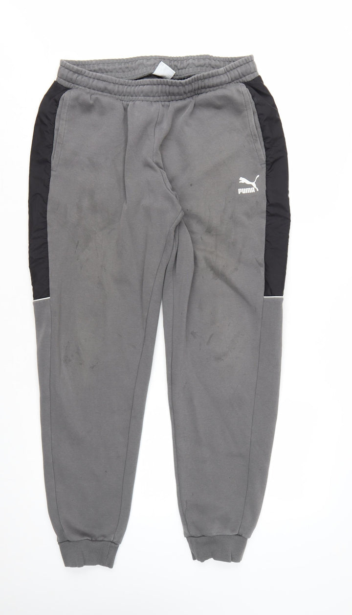 Puma Men's Grey Jogger Trousers L Casual Sportswear