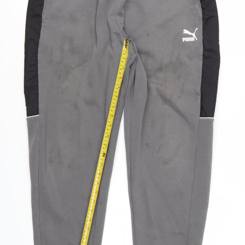 Puma Men's Grey Jogger Trousers L Casual Sportswear
