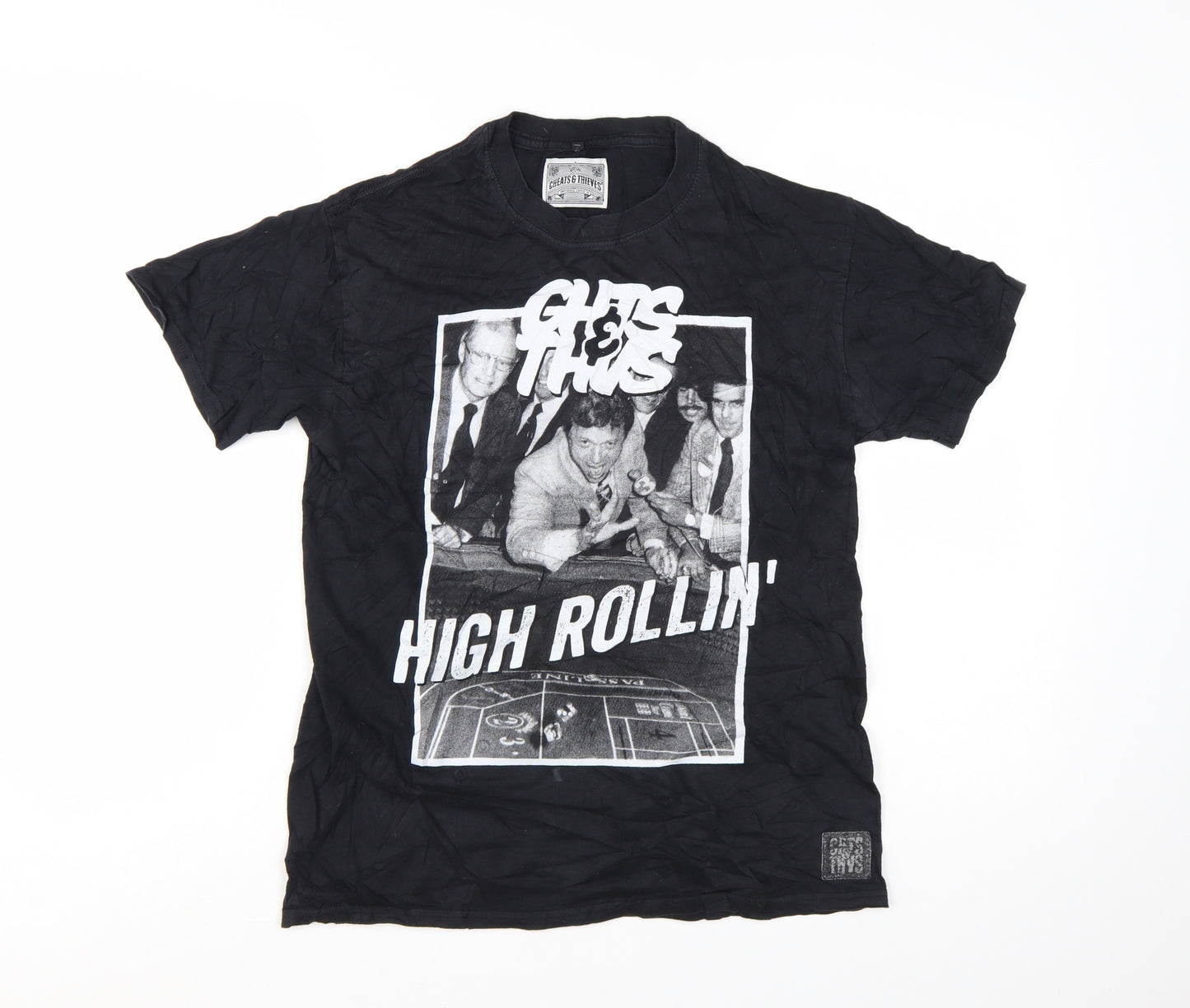 Cheats & Thieves Men's Black Graphic Print High Rollin' T-Shirt Medium