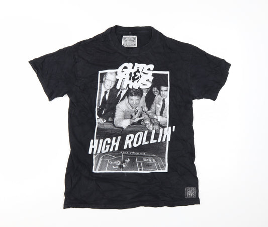 Cheats & Thieves Men's Black Graphic Print High Rollin' T-Shirt Medium