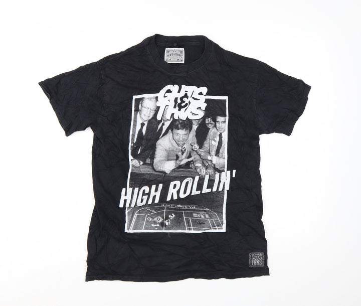 Cheats & Thieves Men's Black Graphic Print High Rollin' T-Shirt Medium