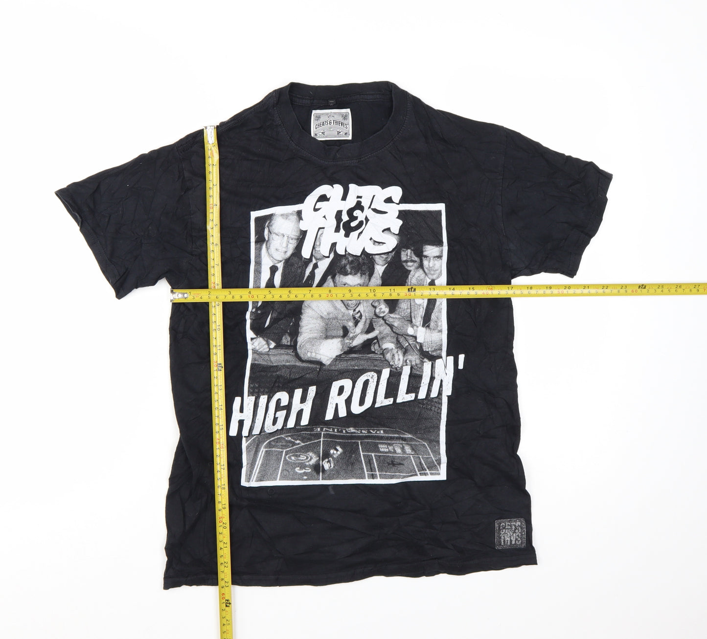 Cheats & Thieves Men's Black Graphic Print High Rollin' T-Shirt Medium