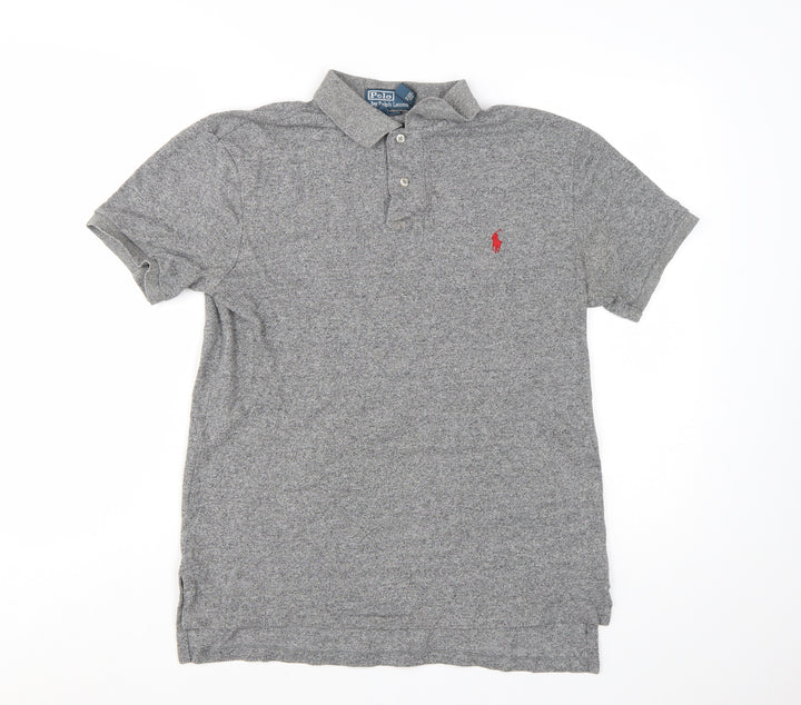 Ralph Lauren Men's Grey Slim Fit Cotton Polo Shirt Size M