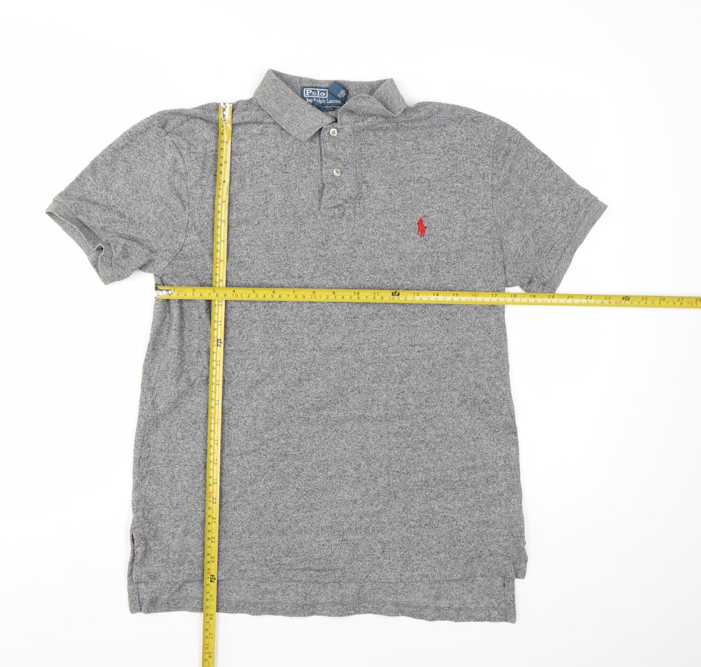 Ralph Lauren Men's Grey Slim Fit Cotton Polo Shirt Size M