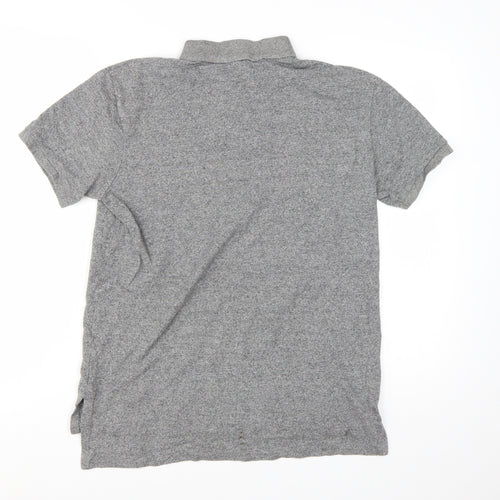 Ralph Lauren Men's Grey Slim Fit Cotton Polo Shirt Size M