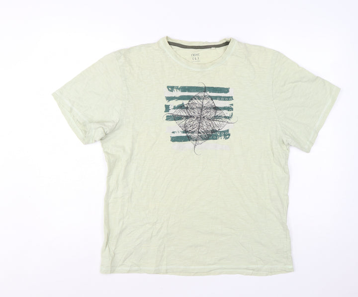 Next Women’s Green Graphic Cotton T-Shirt Size L Casual Summer