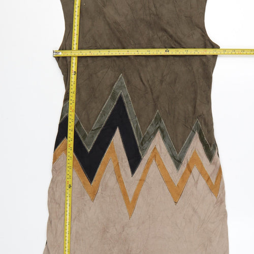Stella Morgan Women’s Green Geometric Sleeveless Shift Dress Size 12