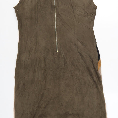 Stella Morgan Women’s Green Geometric Sleeveless Shift Dress Size 12