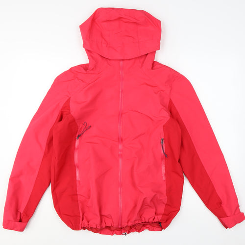 Rocktrail Womens Pink Hooded Waterproof Rain Jacket Size 14