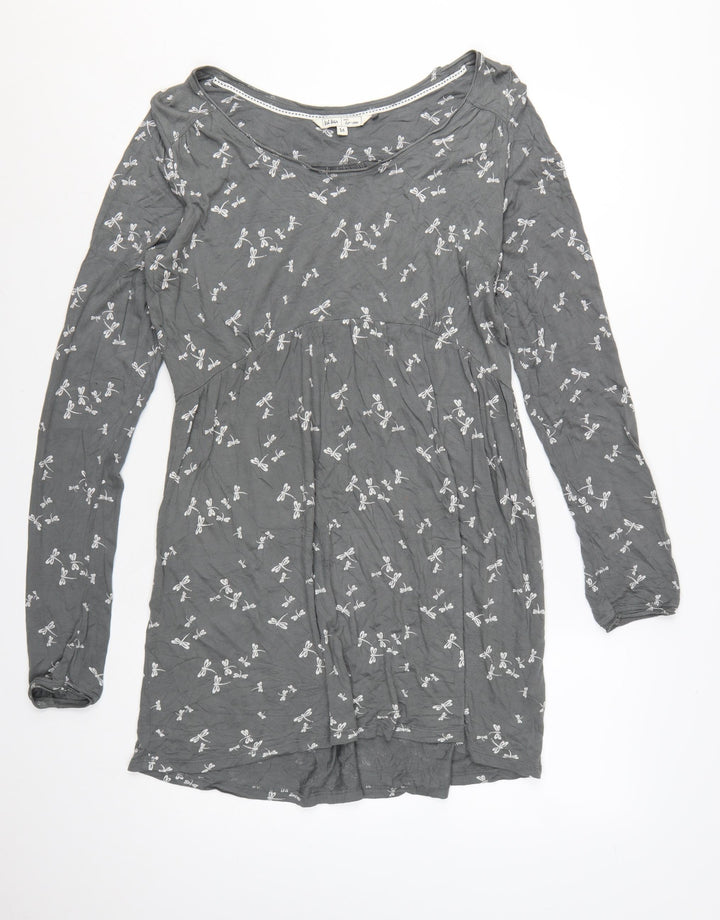 Fat Face Womens Grey Long Sleeve A-Line Dress Size 16