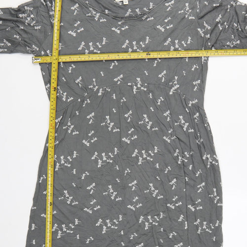 Fat Face Womens Grey Long Sleeve A-Line Dress Size 16