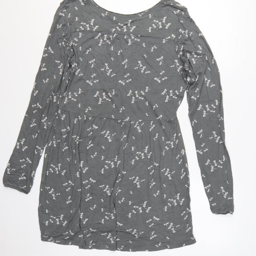 Fat Face Womens Grey Long Sleeve A-Line Dress Size 16