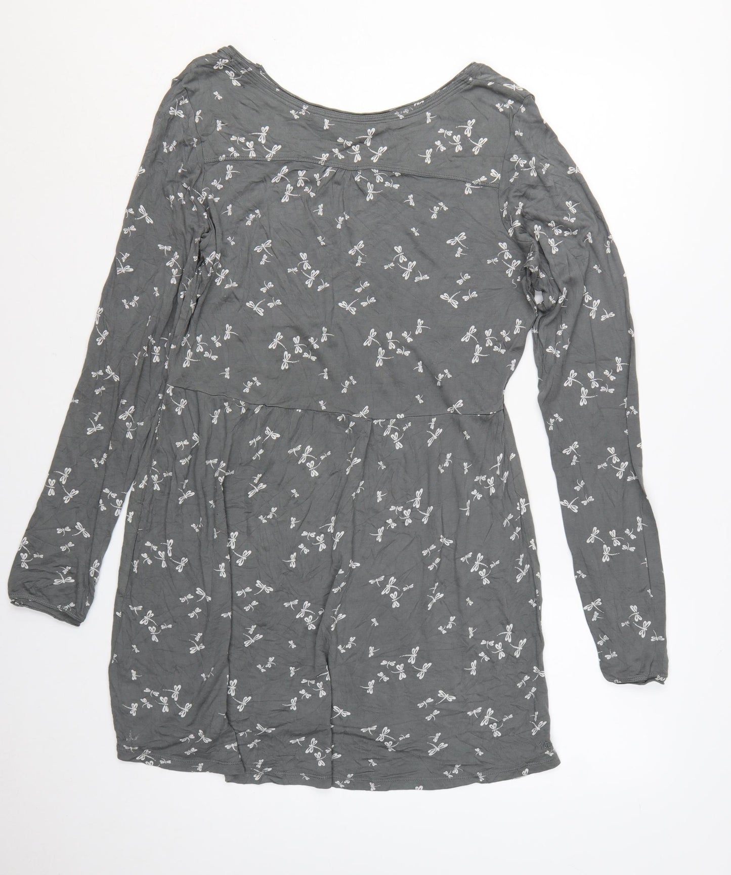 Fat Face Womens Grey Long Sleeve A-Line Dress Size 16