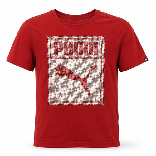 Puma Men's Red Crew Neck Graphic Sports Cotton T-Shirt M