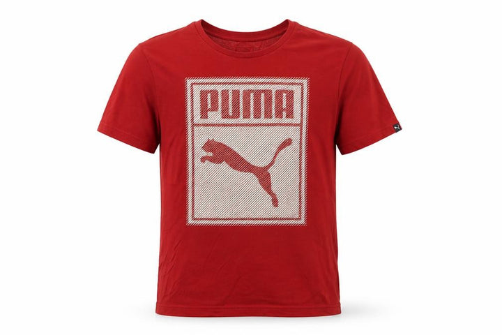Puma Men's Red Crew Neck Graphic Sports Cotton T-Shirt M