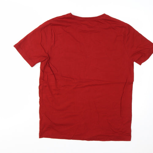 Puma Men's Red Crew Neck Graphic Sports Cotton T-Shirt M
