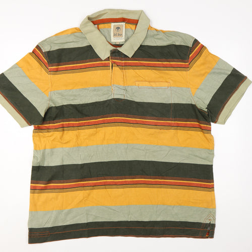 Fat Face Men's Multicoloured Striped Cotton Polo Shirt XL