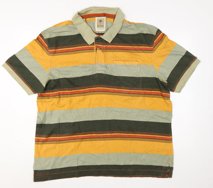 Fat Face Men's Multicoloured Striped Cotton Polo Shirt XL
