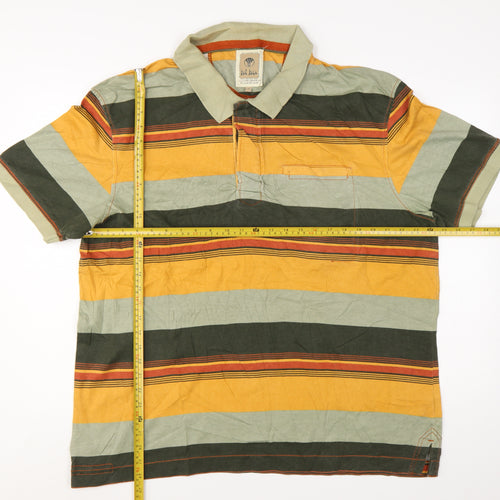 Fat Face Men's Multicoloured Striped Cotton Polo Shirt XL